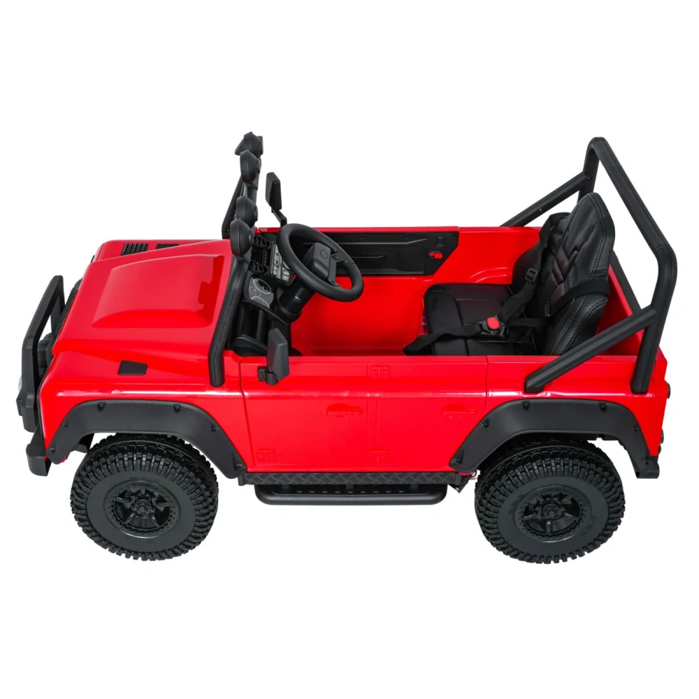 JOKO Elektrické autičko Land Rover Defender 110 SVX Concept 2x100W 24V, penové kolesá, kožené sedadlo, červené