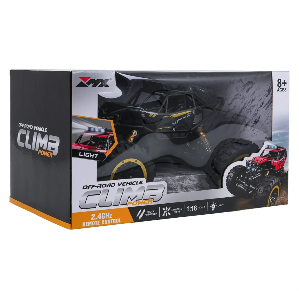 JOKO RC Kovové Auto Crawler Climb Power 4x4 na diaľkové ovládanie 1:18, Lakované +LED svetlá na streche