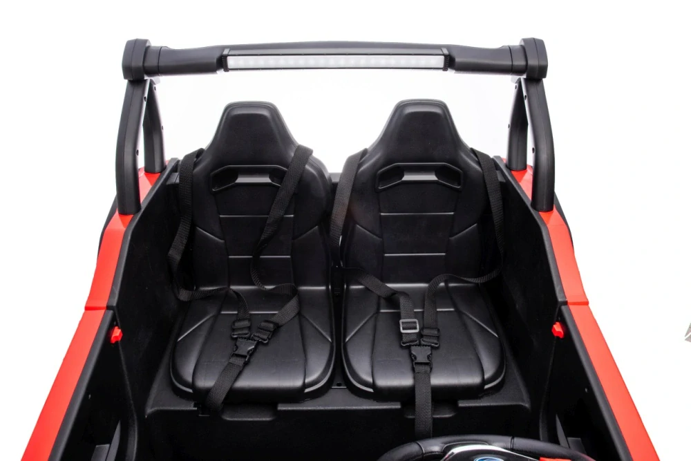 JOKO Elekrické autíčko Gravity Buggy 4x80W, penové kolesá, kožené sedadlo, FM rádio, červené
