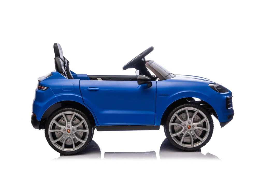 JOKO Elektrické Autíčko Porsche Cayenne, penové kolesá, kožené sedadlo, modré