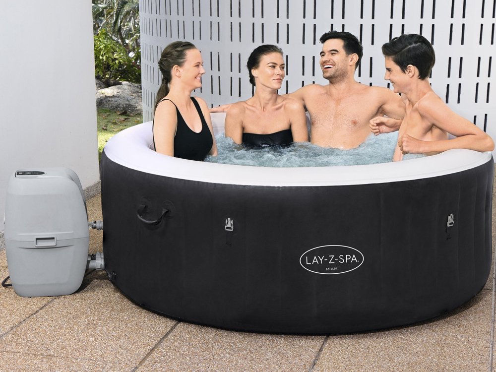 Bestway 60001 Vírivka Jacuzzi Lay-Z-Spa Miami pre 4 osoby, čierna