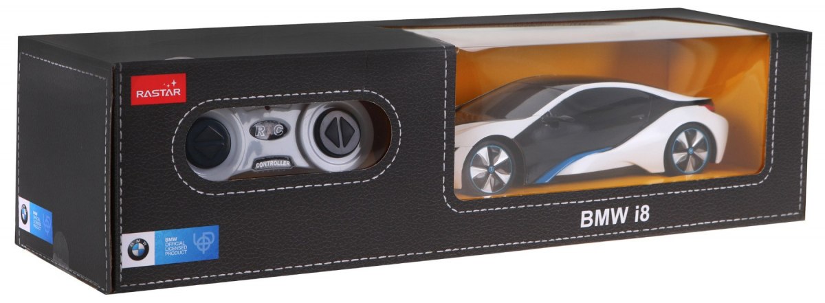 RASTAR RC Auto BMW i8 1:24 na diaľkové ovládanie + LED svetlá, biele