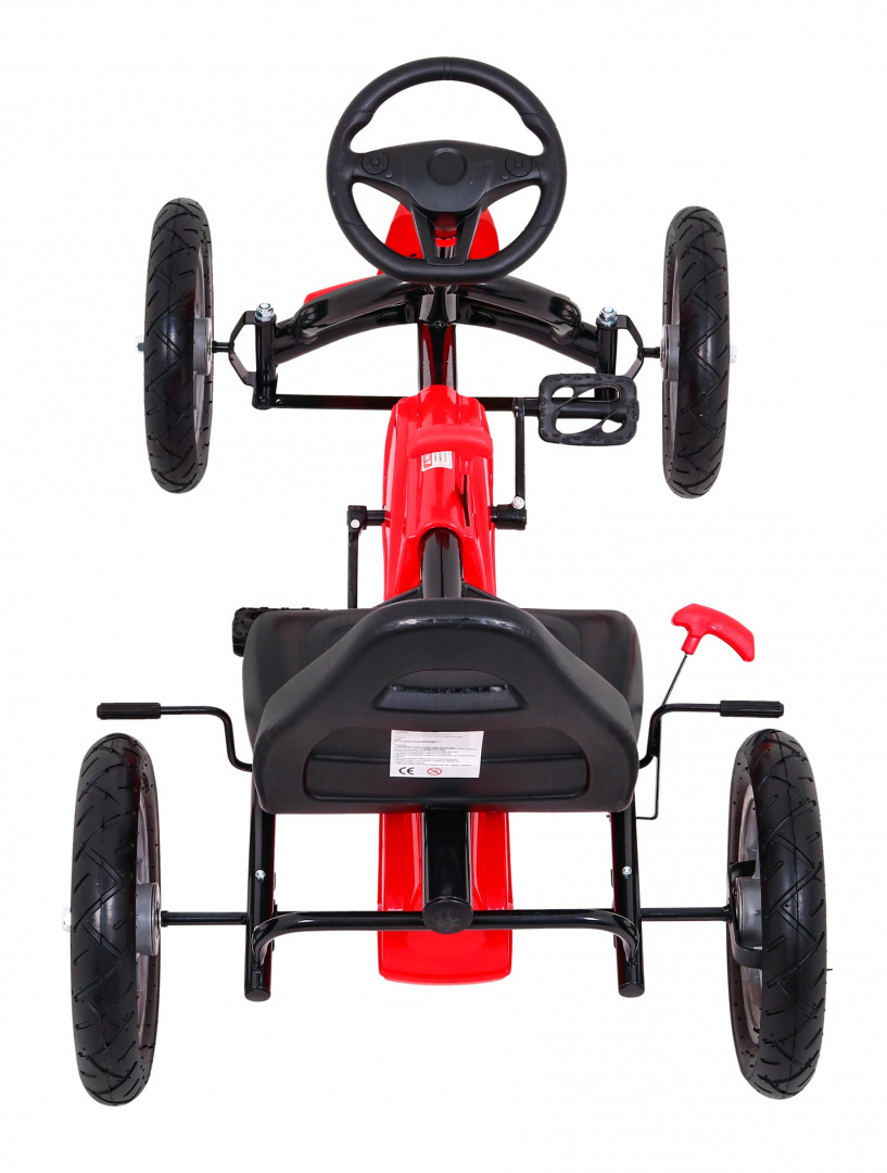 JOKO Šľapacia motokára s nafukovacím kolesami a voľnobehom STAR 113cm, nosnosť 50kg, červená