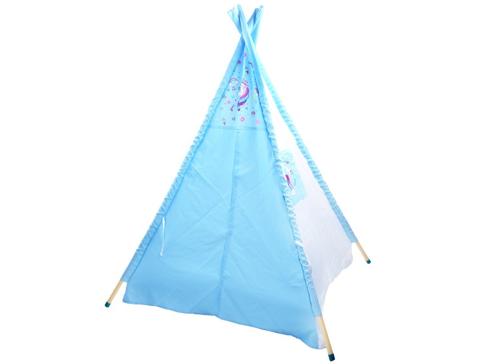 JOKO Detský stan Teepe Wigwam Jednorožec 145cm, modrý