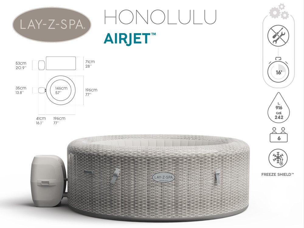 Bestway 60019 Vírivka Jacuzzi Lay-Z-Spa Honolulu pre 6 osôb