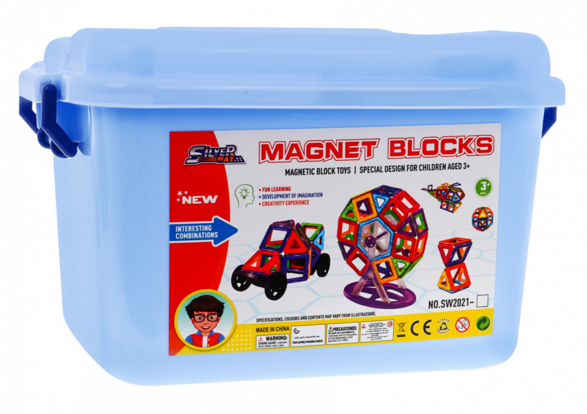 JOKO Detská Magnetická Stavebnica 248ks + odkladací box