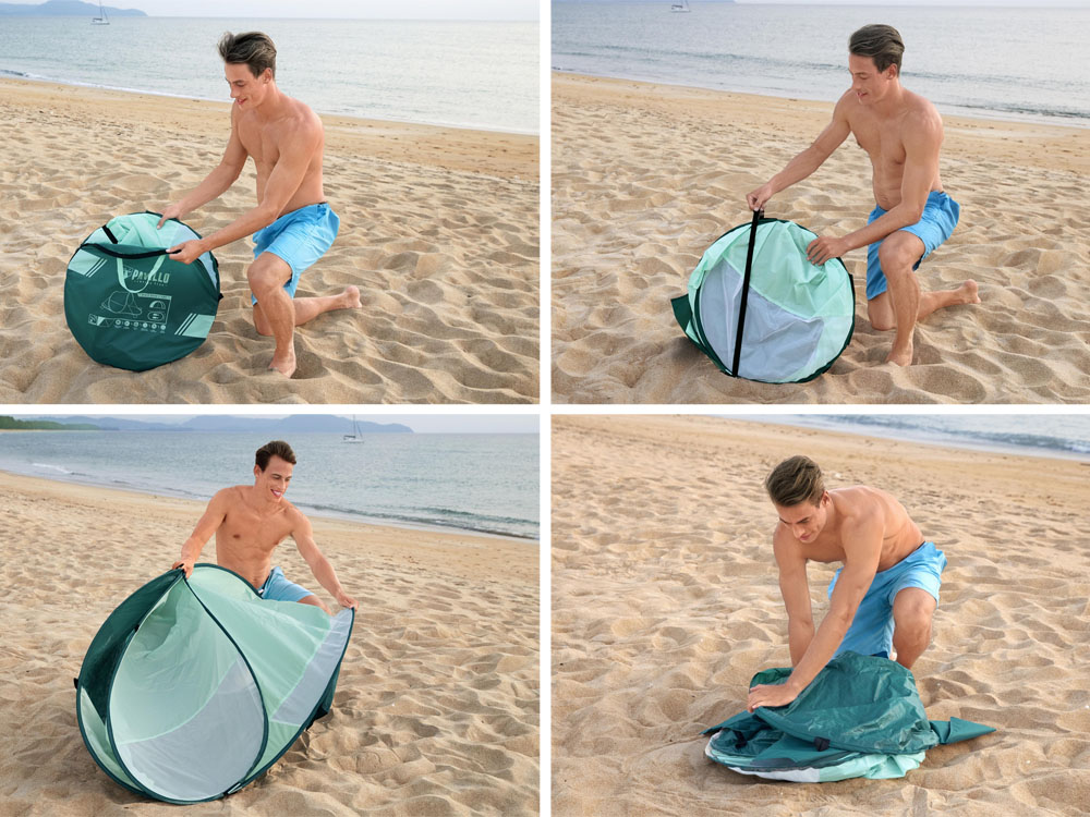 Bestway 68107 Plažový stan Pavillo Beach Quick UV 80 pre 2 osoby, modrý
