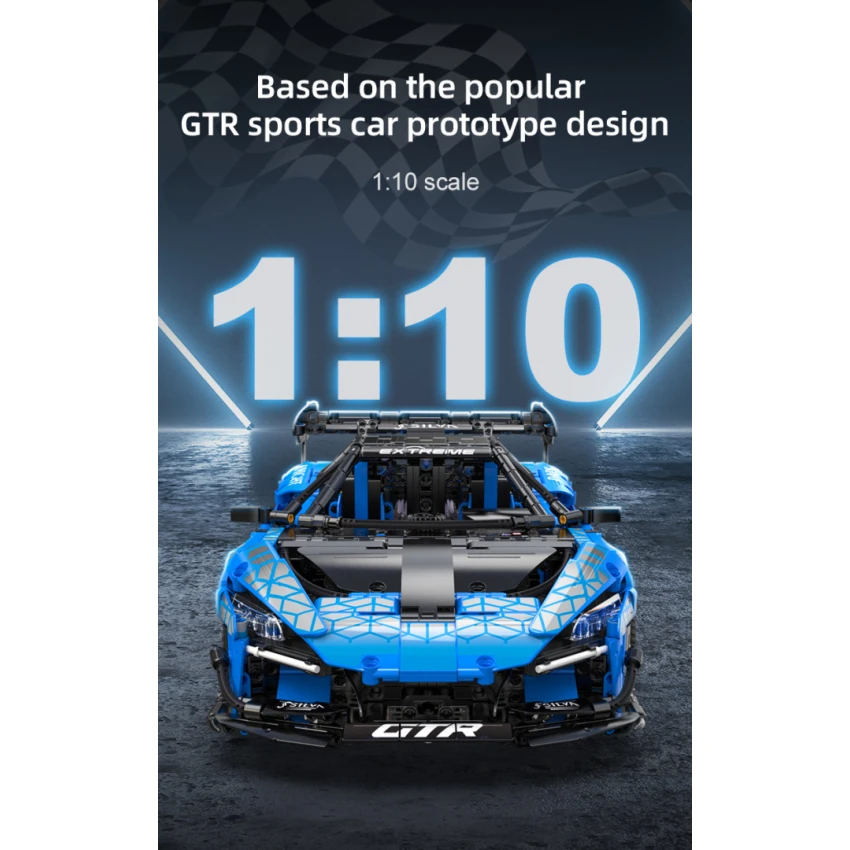 CaDa TECHNIC – EE Technická stavebnica Pretekárske Auto GTR 2088ks 1:10