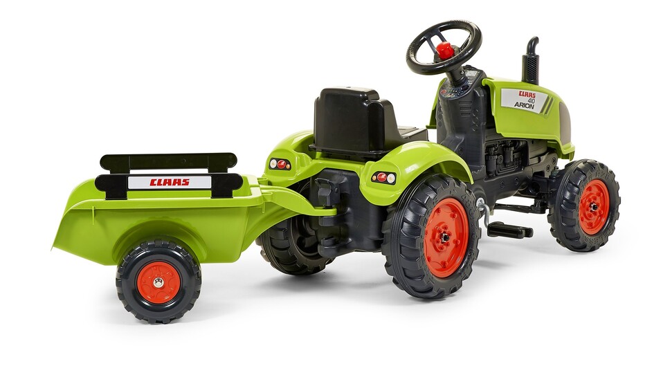 FALK Šľapací Traktor Claas ARION 410 s vlečkou a otváracou kapotou