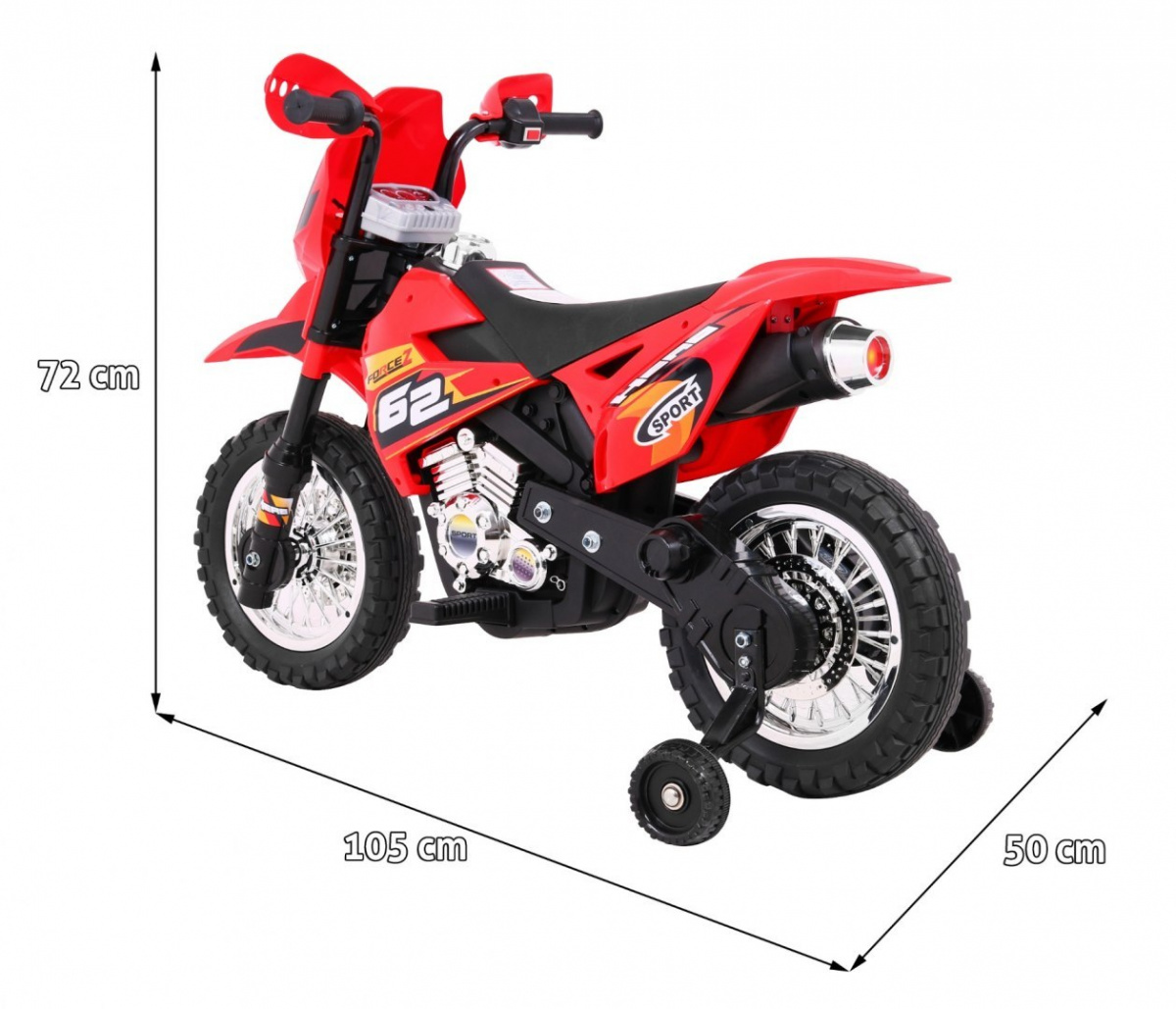 JOKO Elektrická motorka Crosska, červená