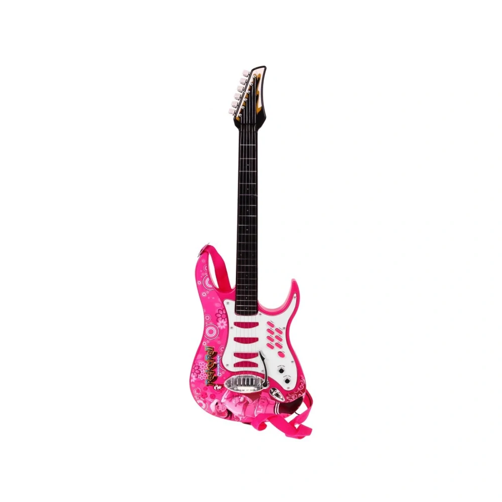 JOKO Sada Elektrická Gitara s Kombom a mikrofónom + nastaviteľný stojan, ružová