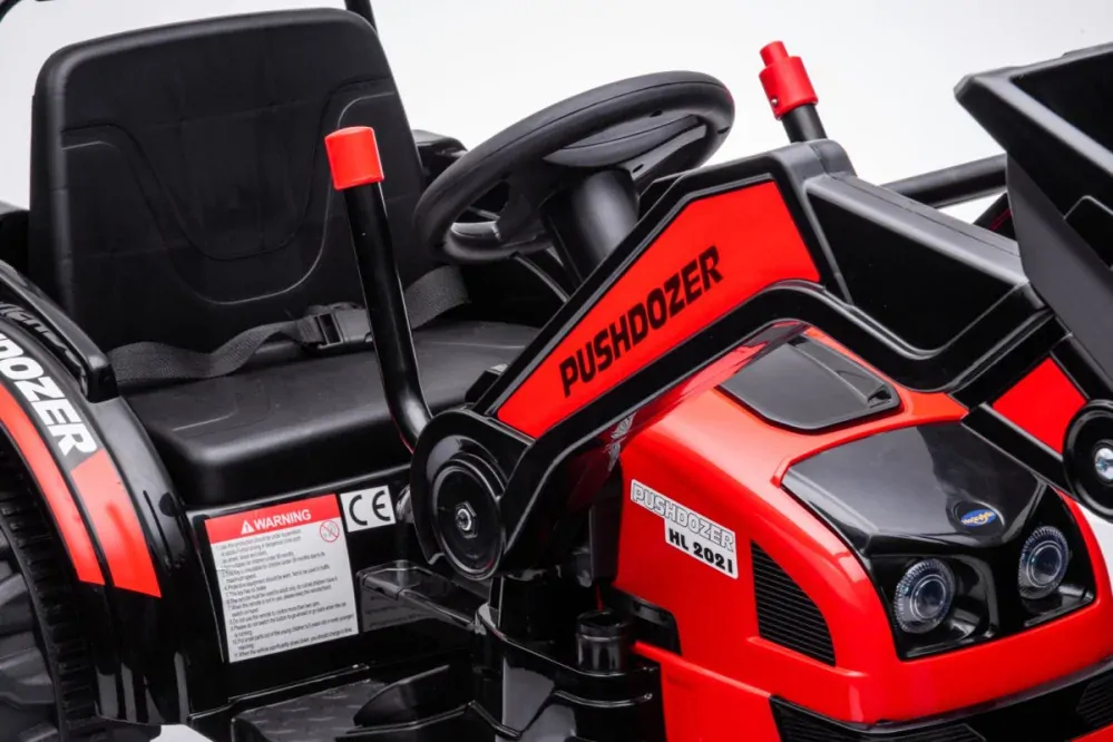 JOKO Elektrický Traktor Pushdozer s Predným Nakladačom, červený