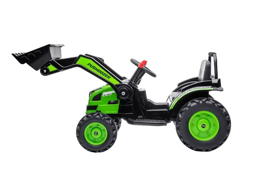 JOKO Elektrický Traktor Pushdozer s Predným Nakladačom, zelený