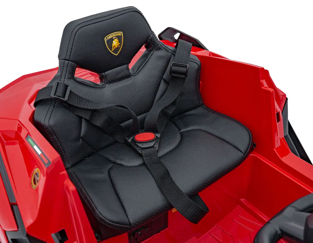 JOKO Elektrické Autíčko Lamborghini Sian 4x4, penové kolesá, kožené sedadlo, červené