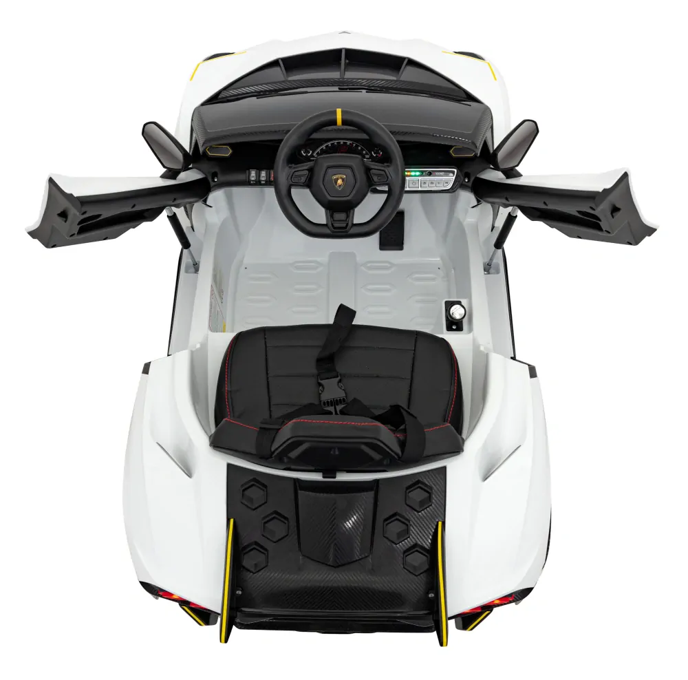 JOKO Elektrické autíčko Lamborghini Invencible 4x4, penové kolesá, kožené sedadlo, biele