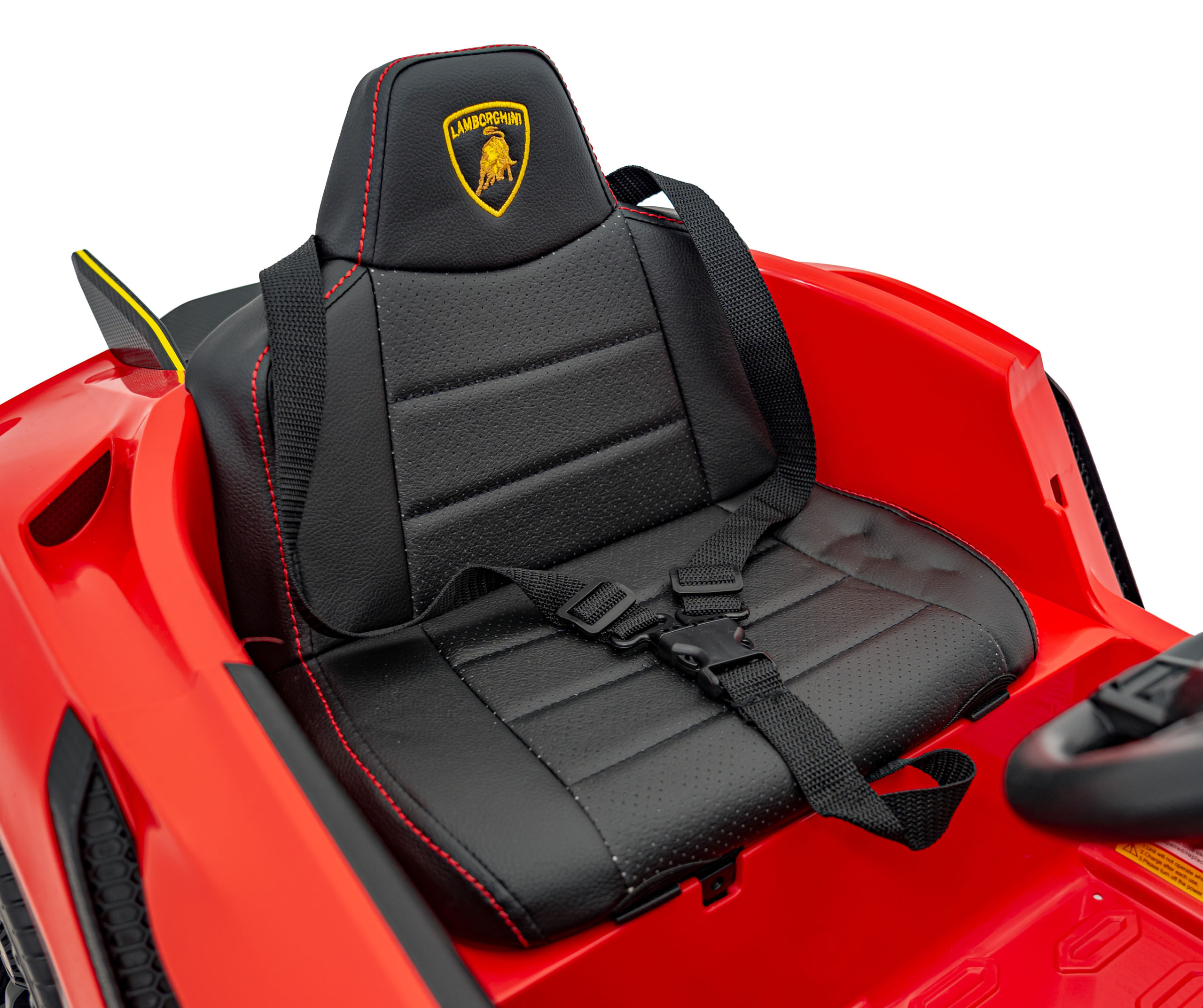 JOKO Elektrické autíčko Lamborghini Invencible 4x4, penové kolesá, kožené sedadlo, červené