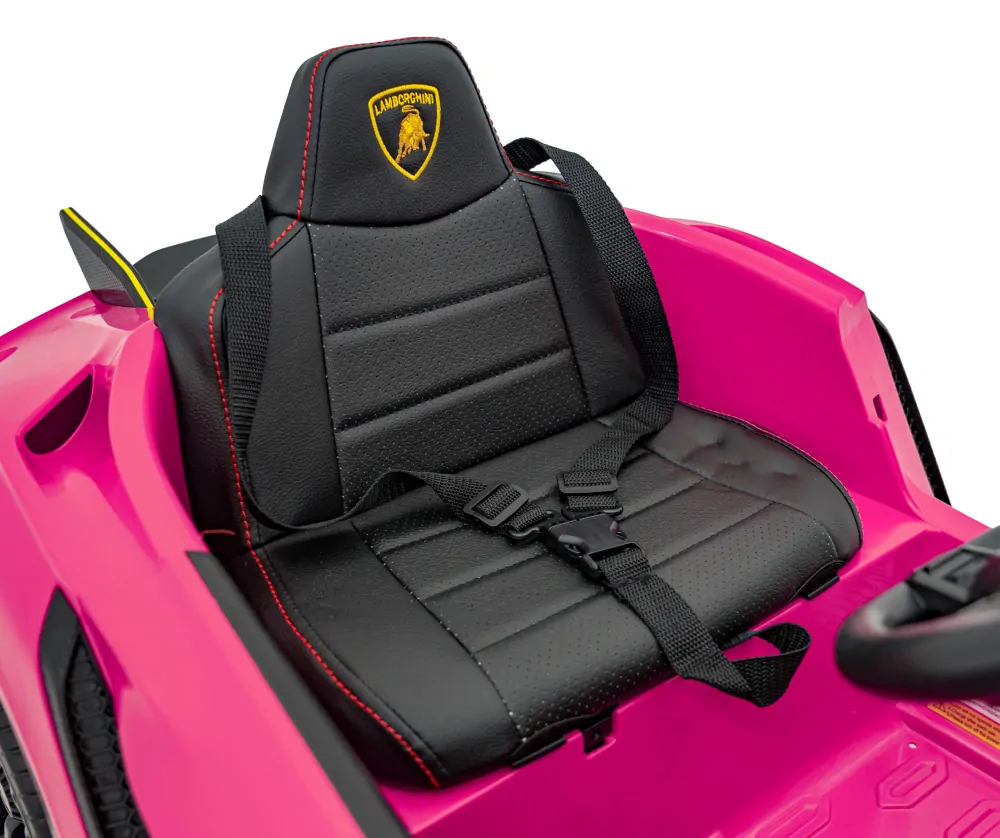 JOKO Elektrické autíčko Lamborghini Invencible 4x4, penové kolesá, kožené sedadlo, ružové