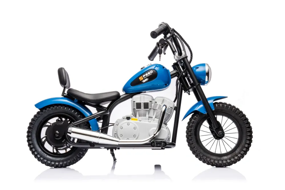 JOKO Elektrická Motorka SPEED Power 24V 250W, Bezkomutátorový Motor, rýchlosť 15,5 km/h, nosnosť 80kg, nafukovacie kolesá, modrá