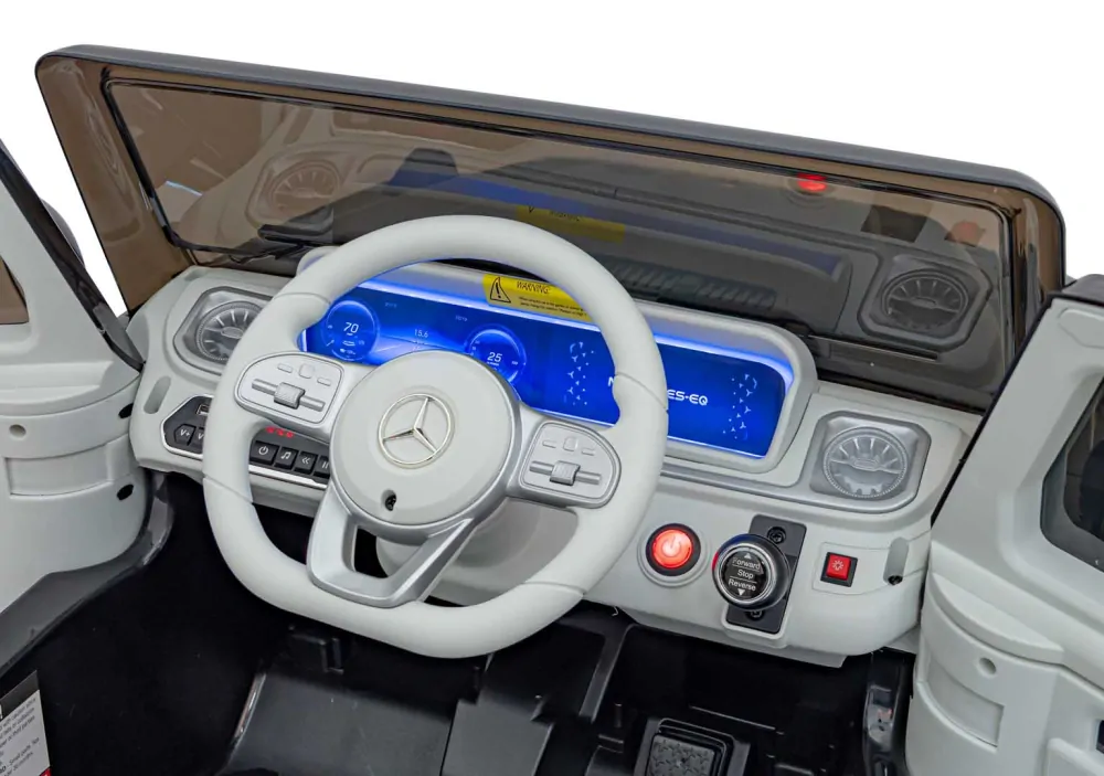 JOKO Elektrické Autíčko Mercedes Benz EQG 4x4, penové kolesá, kožené sedadlo, Prídavné LED svetlá, čierne