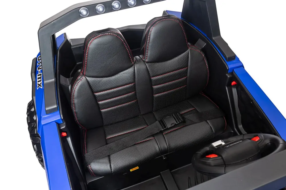 JOKO Elektrické autíčko Buggy UTV-MX 2000N 4x75W s LED Svetlom nad Sedadlom, Dvojmiestne kožené sedadlo, penové kolesá, nosnosť 50 kg, modré
