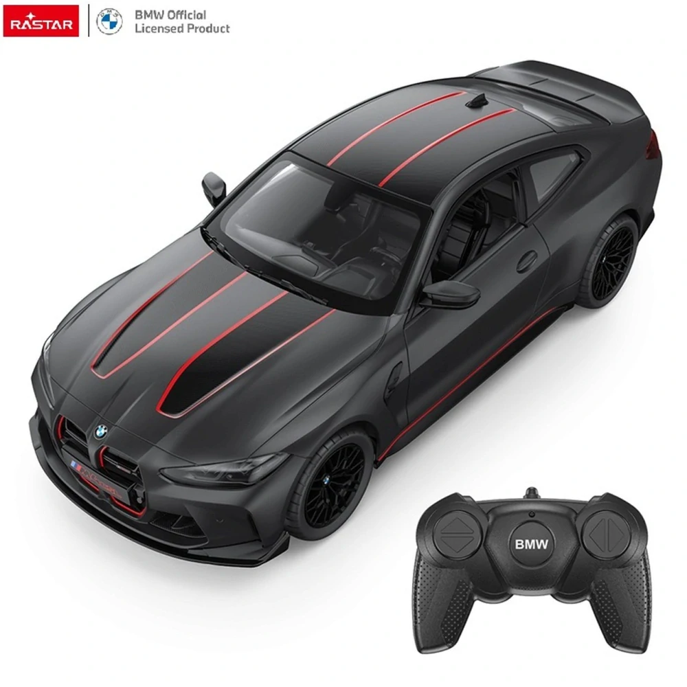 Rastar RC Auto BMW M4 CSL na diaľkové ovládanie + LED svetlá, čierne Matné