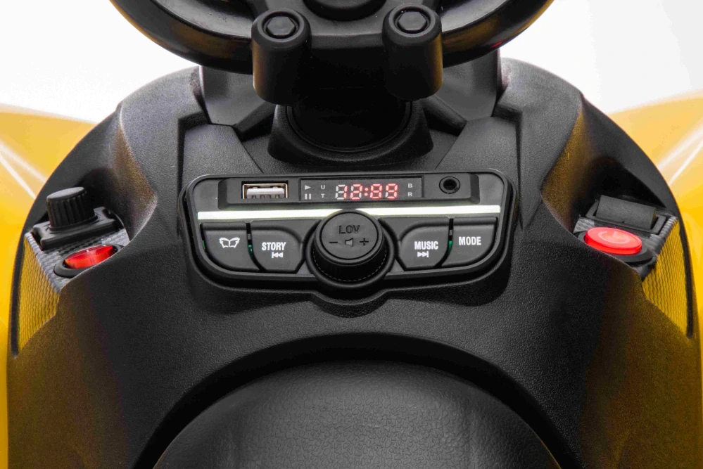JOKO Elektrická Štvorkolka Maverick ATV 2x200W 24V, kožené sedadlo, penové kolesá, FM rádio, žltá