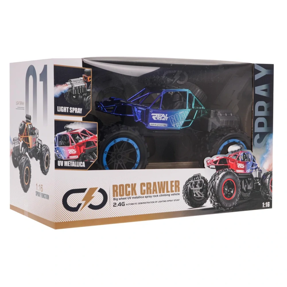 JOKO RC Auto Crawler s Dymovým Efektom na diaľkové ovládanie a LED svetlom, metalické modré