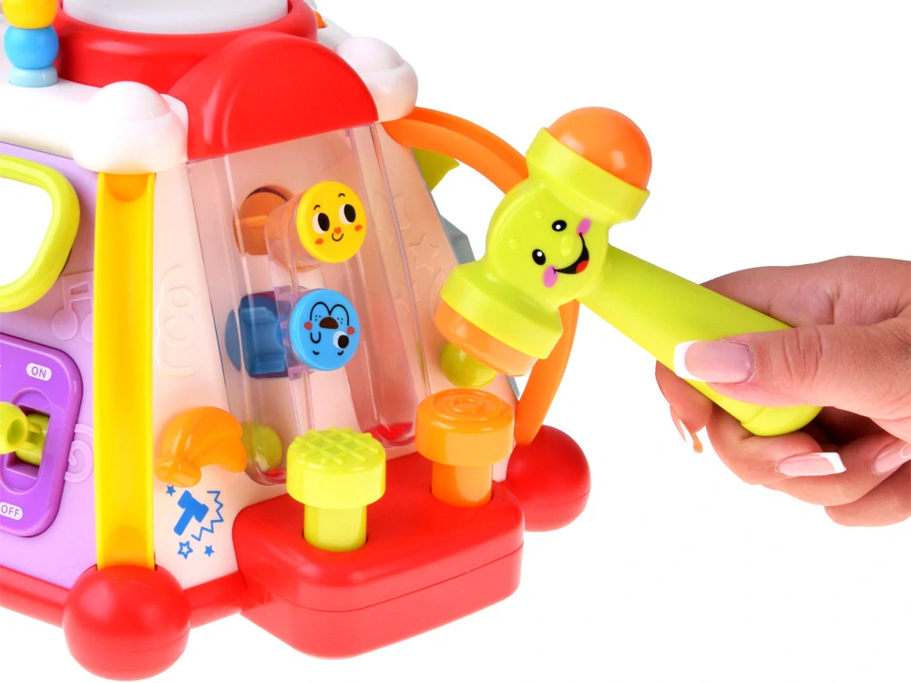 HOLA Toys Interaktívna kocka pre deti so svetlom a zvukom + mikrofón a volant 15v1