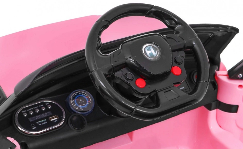 JOKO Elektrické autíčko Star Run RANGE, s diaľkovým ovládaním, odpružené, plastové kolesá, USB, MP3, ružové