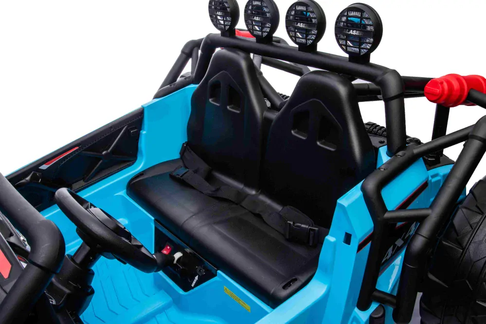 JOKO Veľké Elektrické Autíčko Buggy Racing 5, Dvojmiestne Kožené sedadlo, penové kolesá, 2x200W, nosnosť 50kg, modré