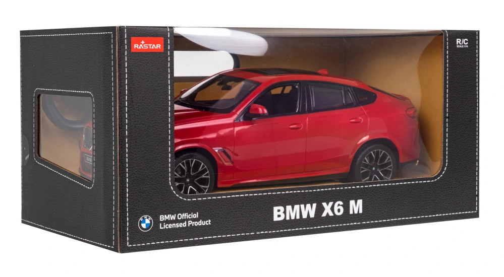 RASTAR RC Auto BMW X6 M 1:14 na diaľkové ovládanie + LED svetlá, červené