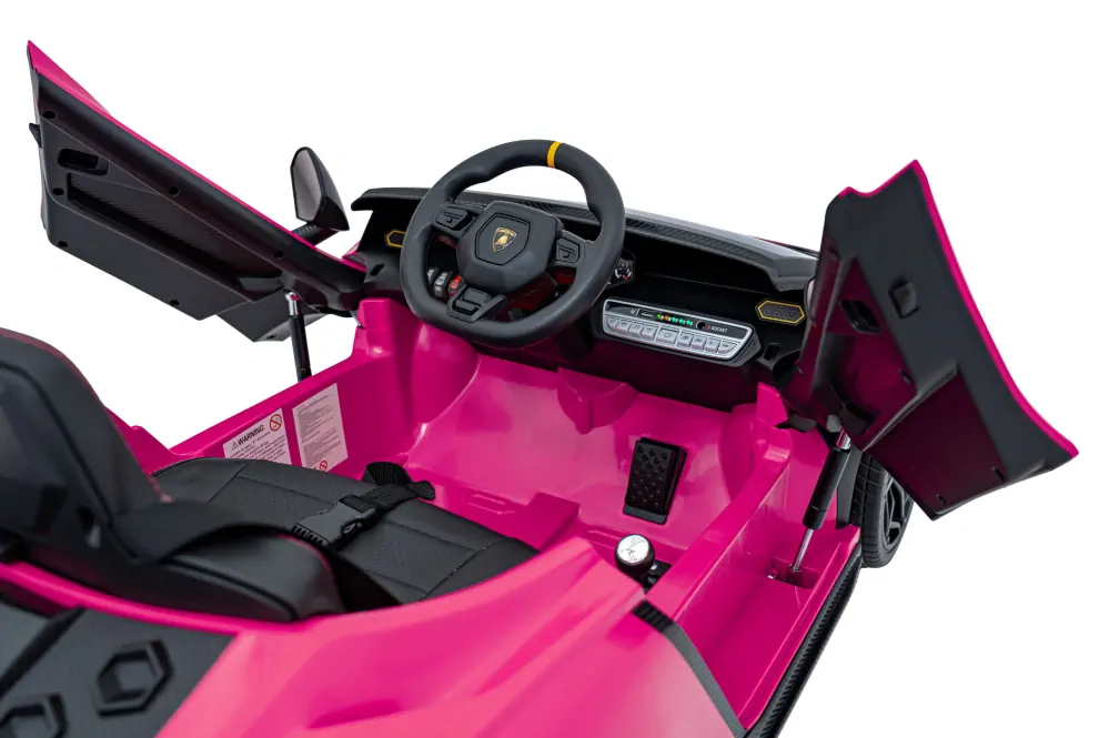 JOKO Elektrické autíčko Lamborghini Invencible 4x4, penové kolesá, kožené sedadlo, ružové