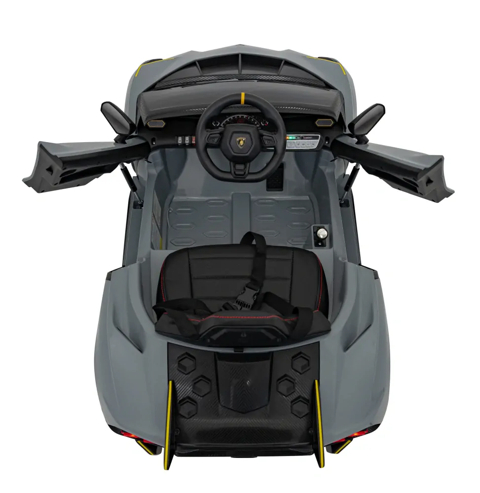 JOKO Elektrické autíčko Lamborghini Invencible 4x4, penové kolesá, kožené sedadlo, sivé
