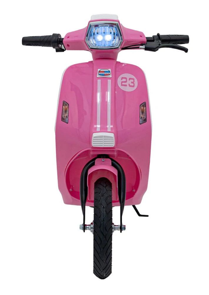 JOKO Elektrická Motorka Skúter Retro 23, Nafukovacie kolesá, kožené sedadlo, nosnosť 60kg, ružová