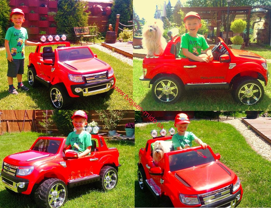 JOKO Elektrické autíčko Ford Ranger, kožené sedadlo, FM rádio, biele