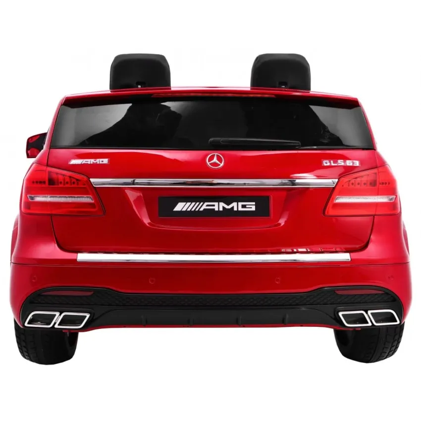 JOKO Elektrické autičko Mercedes BENZ GLS 63 AMG 4X4, Dvojmiestne, Lakované, USB, Kožené sedadlá, Penové kolesá, nosnosť 40kg, červené