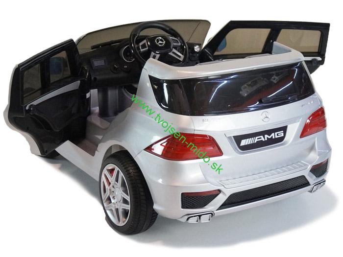 JOKO Elektrické autíčko Mercedes ML63 SUV, lakované, penové kolesá, strieborné