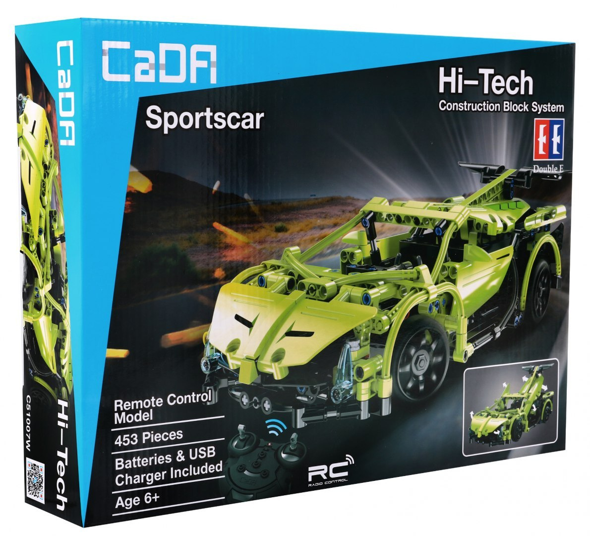 CaDa TECHNIC – EE RC Technická Stavebnica Športové Auto na diaľkové ovládanie 453ks