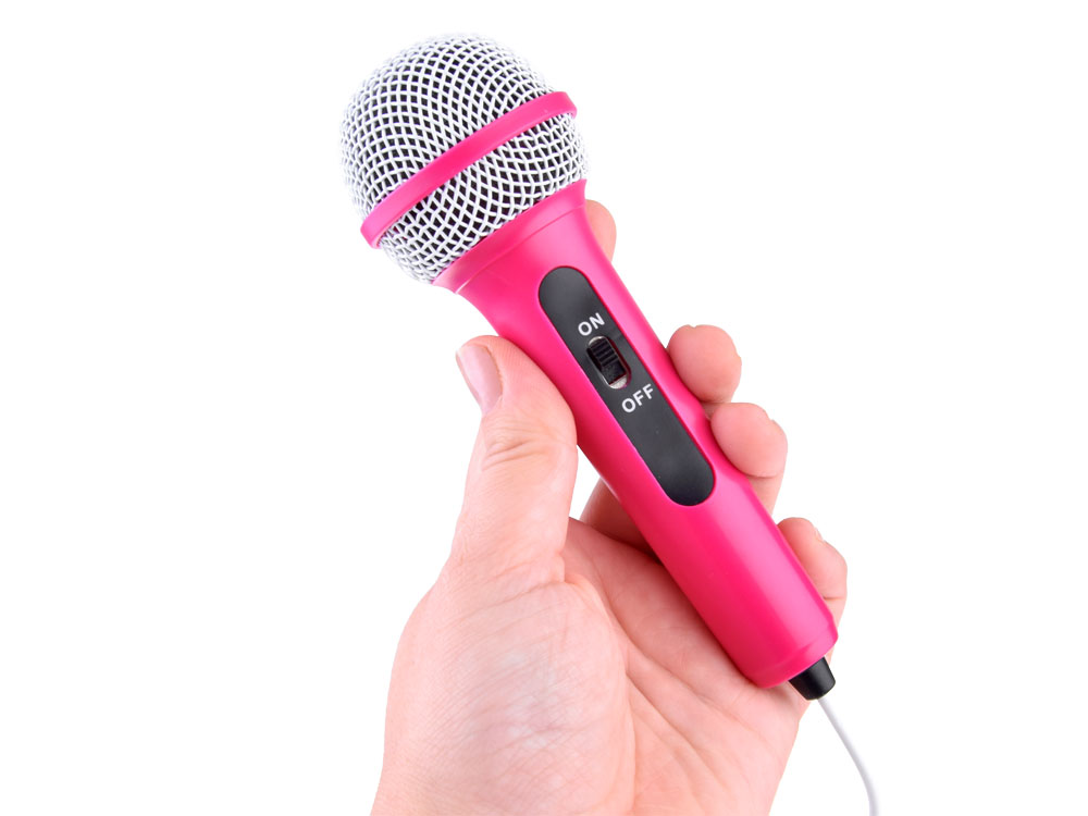JOKO Detský Karaoke Reproduktor s Mikrofónom + vstup USB a MP3, ružový