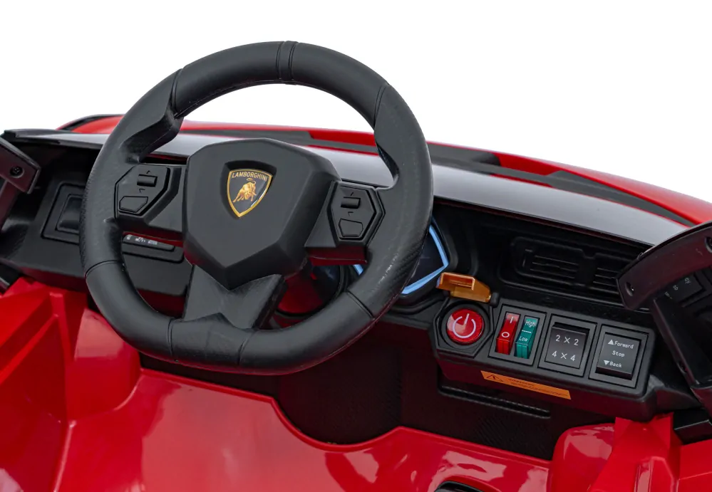 JOKO Elektrické Autíčko Lamborghini Sian 4x4, penové kolesá, kožené sedadlo, červené