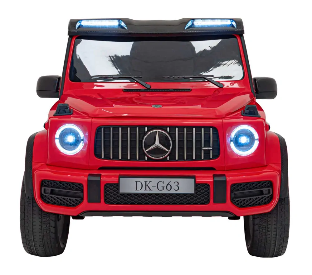 JOKO Elektrické autíčko Mercedes Benz G63 AMG XXL 4x200W 24V, penové kolesá, DVOJMIESTNE kožené sedadlo, Nosnosť 80kg, červené