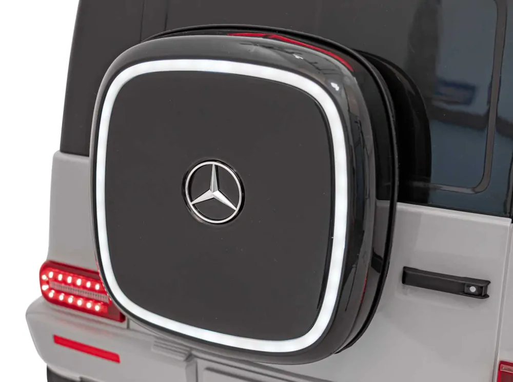 JOKO Elektrické Autíčko Mercedes Benz EQG 4x4, penové kolesá, kožené sedadlo, Prídavné LED svetlá, sivé