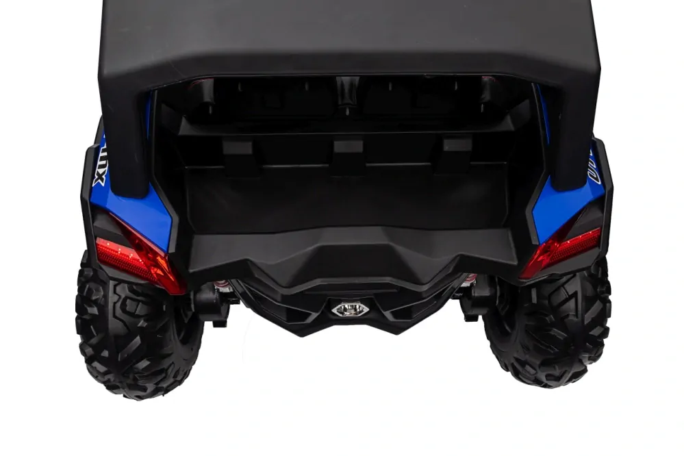 JOKO Elektrické autíčko Buggy UTV-MX 2000N 4x75W s LED Svetlom nad Sedadlom, Dvojmiestne kožené sedadlo, penové kolesá, nosnosť 50 kg, modré