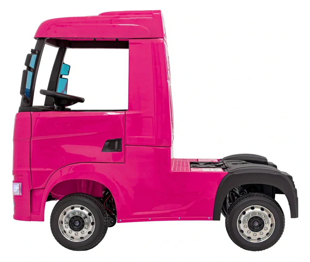 JOKO Elektrický Kamión Scania R-SERIE 4x4, kožené sedadlo, penové kolesá, nosnosť 40kg, ružové
