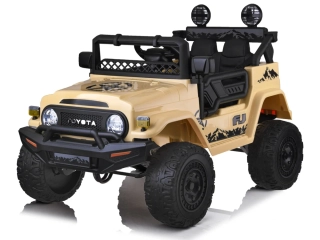JOKO Elektrické autíčko TOYOTA FJ Cruiser 4x4, penové kolesá, kožené sedadlo, béžové