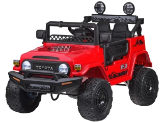 JOKO Elektrické autíčko TOYOTA FJ Cruiser 4x4, penové kolesá, kožené sedadlo, červené