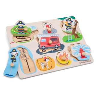 New Classic Toys, Drevené vkladacie puzzle Hasiči, 8 ks